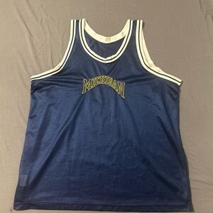 Michigan Basketball Jersey Blue with yellow lettering Men’s XL